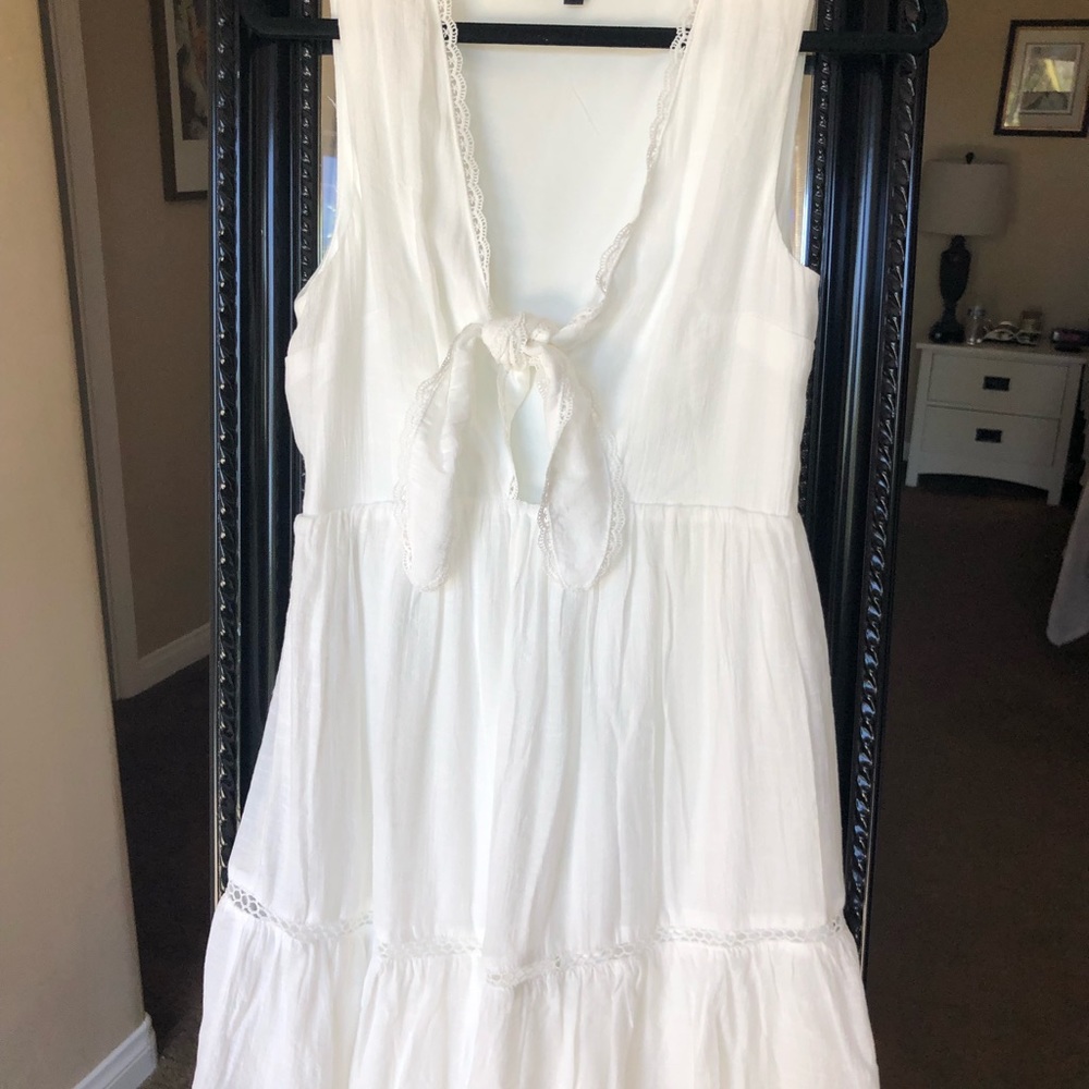 Lulus white tie front short dress - Picture 4 of 7